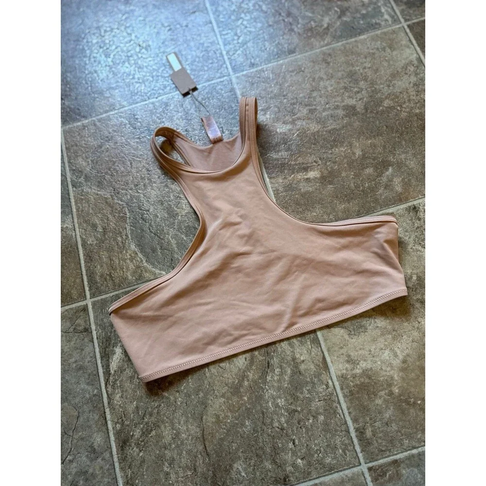 SKIMS Swim High Neck Racerback Top Ochre XL